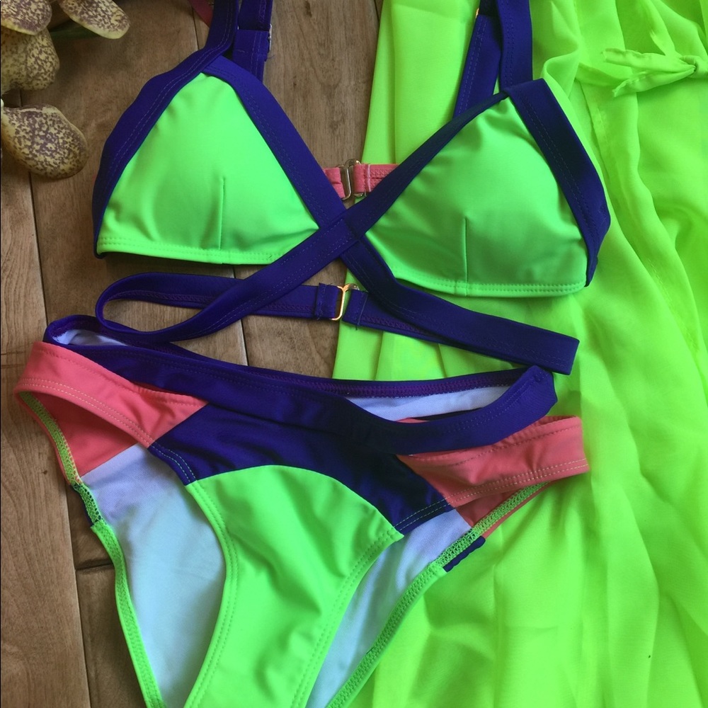 Neon Bikini 2 Piece Set - Picture 3 of 7